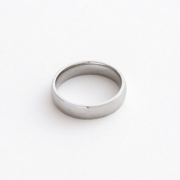 Silver Band Ring In Stainless Steel