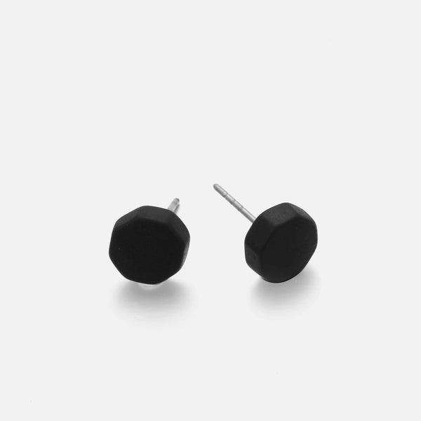Black Plug Earrings In Black