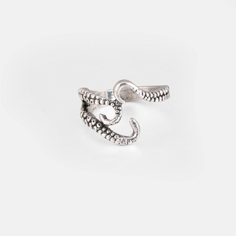 Wrap Around Tentacle Ring In Silver