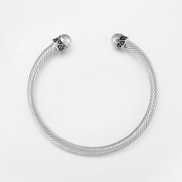 Twisted Rope Bangle In Silver