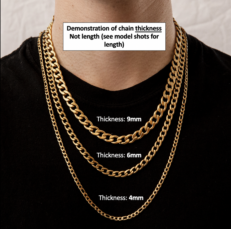 Gold Curb Chain Necklace 6mm