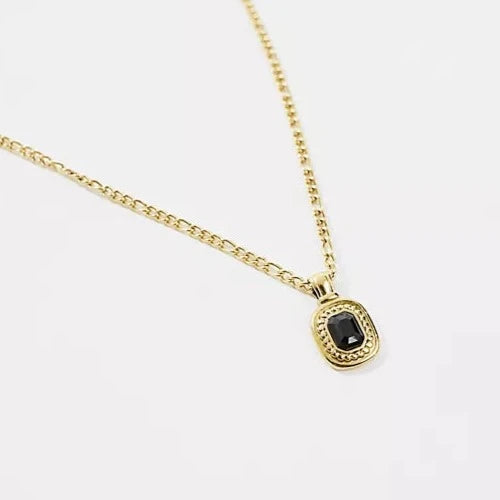 Lost Souls - Black Pendant Necklace In Gold Stainless Steel