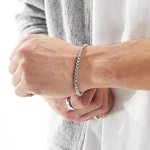 Lost Souls - Rounded Box Chain Bracelet In Silver Stainless Steel