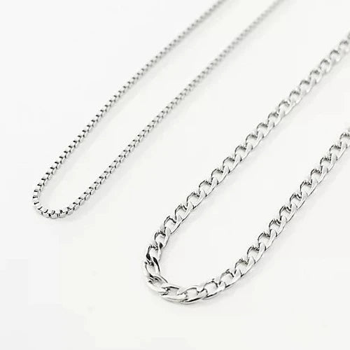 Lost Souls - Set Of 2 Chains 1.5mm & 4mm Necklaces In Silver