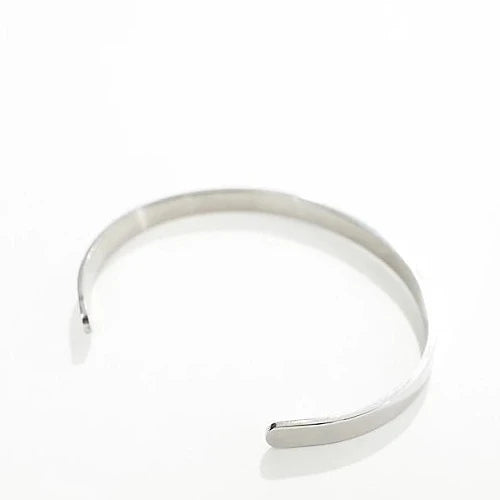 6mm Wide Bangle Bracelet In Silver Stainless Steel