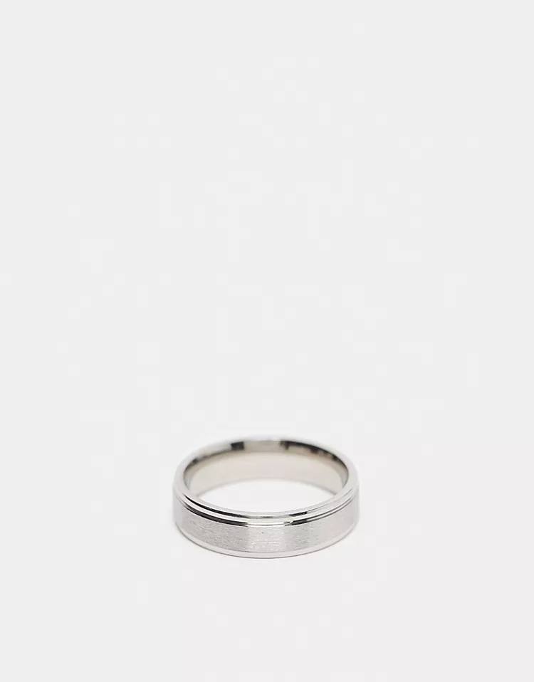Multi cross band ring in silver in stainless steel