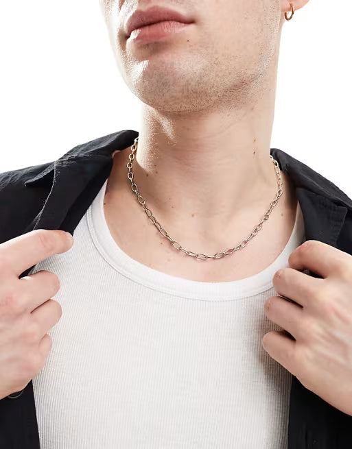 Lost Souls Chain Link Necklace in Stainless Steel
