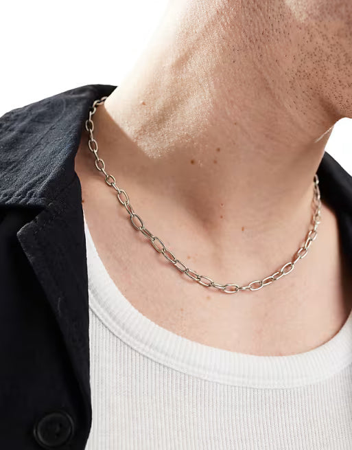 Lost Souls Chain Link Necklace in Stainless Steel