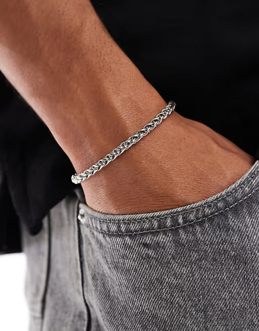 Lost Souls Wheat Chain Bracelet in Stainless Steel