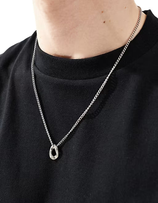Lost Souls Cable Link Pendant Necklace in Stainless Steel
