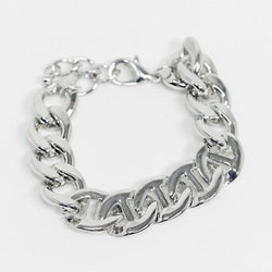 Chunky Chain Bracelet In Silver With Anchor Links