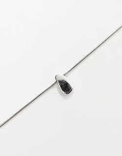 Fine Chain Molten Pendant Necklace In Silver