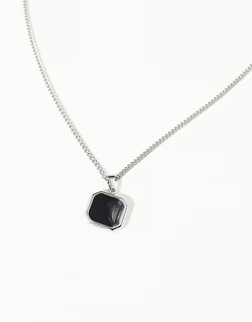 Lost Souls Black Pendant Necklace in Stainless Steel