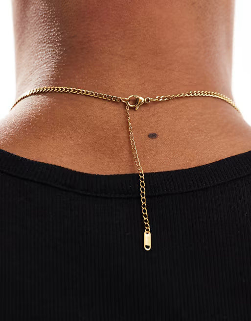 Lost Souls Engraved Palm Tree Pendant Necklace in 18k gold plated