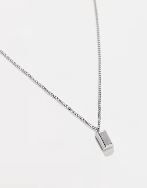 Lost Souls Brick Pendant Necklace in Stainless Steel
