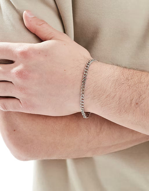 Lost Souls 4mm Curb Chain Bracelet in Stainless Steel