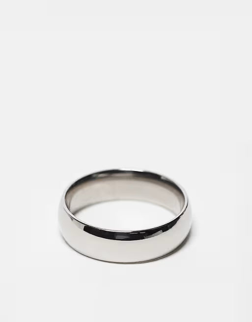 Lost Souls Basic Curved Band Ring in Stainless Steel