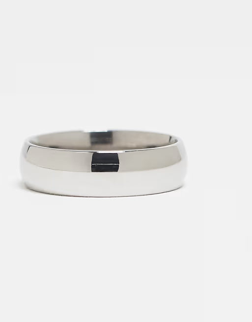 Lost Souls Basic Curved Band Ring in Stainless Steel