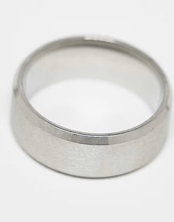 Lost Souls Matte Band Ring with Angled Edges in Stainless Steel