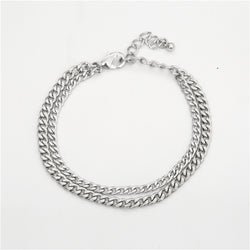 Double Chain Bracelet in Silver