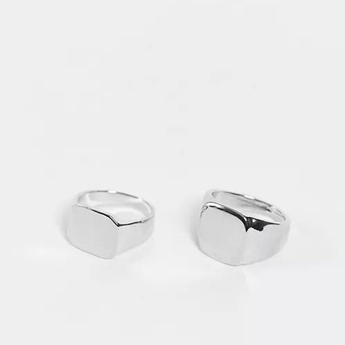 2 pack Square Signet Ring