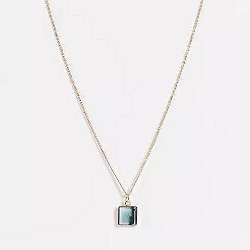 Gold Resin Square Pendant