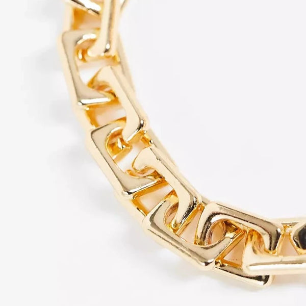Gold Square Link Necklace