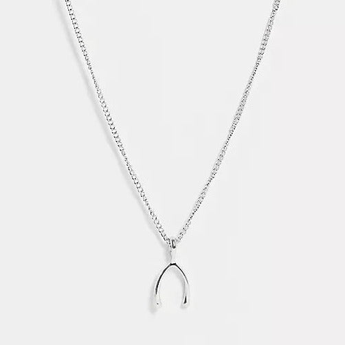 Silver Wish Bone Pendant Chain