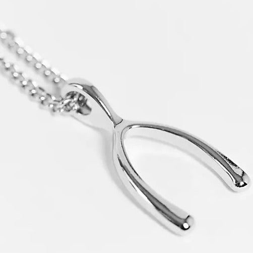 Silver Wish Bone Pendant Chain