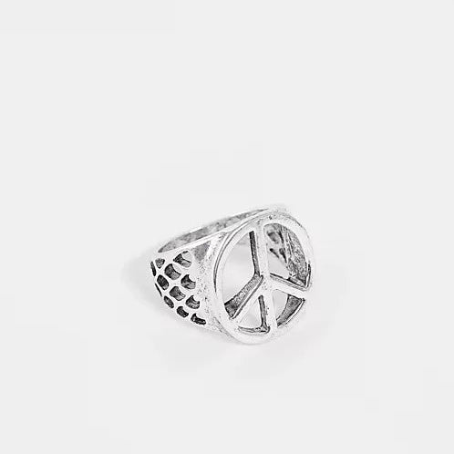 Silver Peace sign Ring