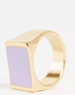 Lilac Enamel Signet Ring