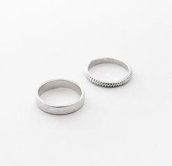 Band Rings in Silver - 2 pack