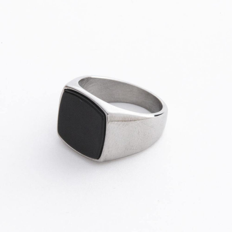 Signet & band ring 3-pack in silver stainless steel