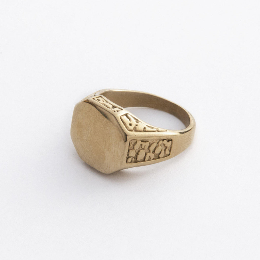 Custom Photo Signet Ring – Stainless Steel/18K Gold Plated, Personalized With Picture/Text, Size 7-14 - View #5