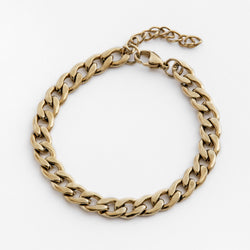 Gold Curb Chain Bracelet 9mm