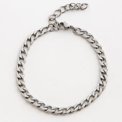 Silver Curb Chain Bracelet 6mm