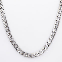 Silver Curb Chain Necklace 9mm
