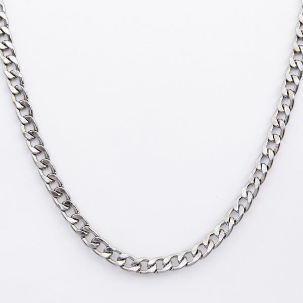 Silver Curb Chain Necklace 6mm