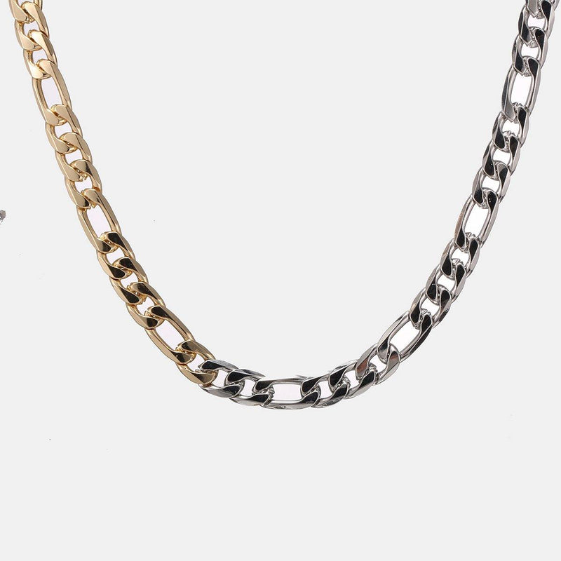 2 Tones Figaro Chain Necklace
