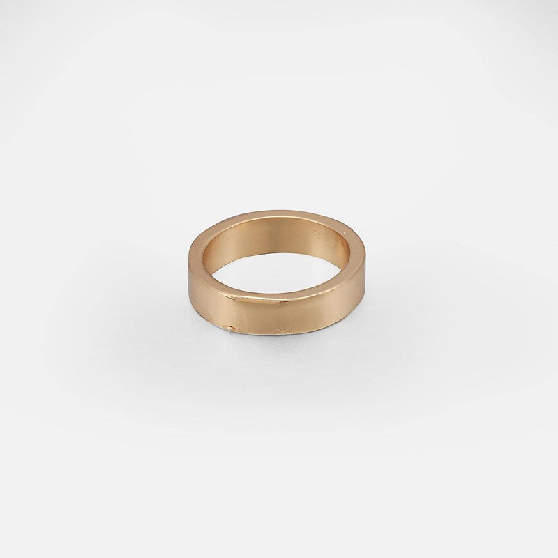Flat Matt Ethical Gold Wedding Ring, Wide - Lebrusan Studio