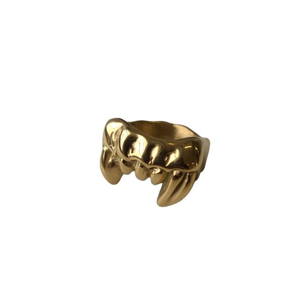 Lost Souls - Fang Ring in Gold Stainless Steel