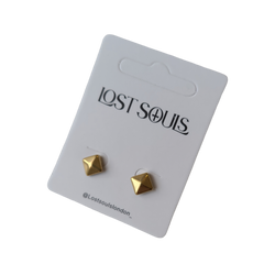Lost Souls - Square Stud Earrings in Gold Stainless Steel
