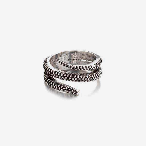 Snake Ring In Antique Silver
