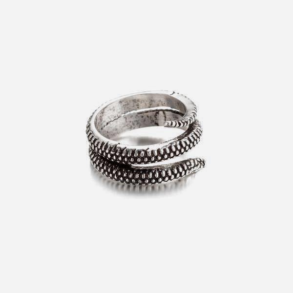 Snake Ring In Antique Silver
